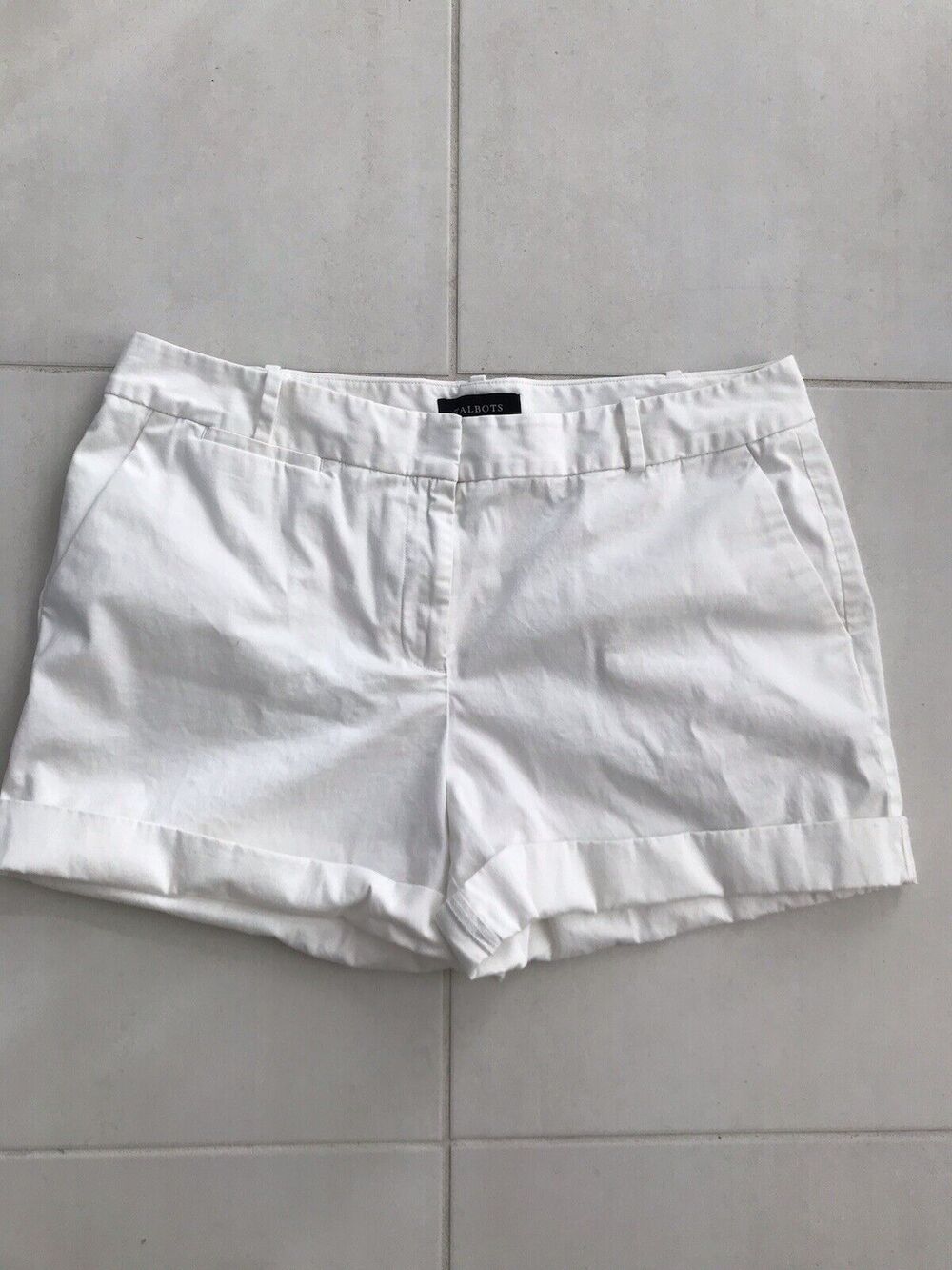 Talbots Cuffed Shorts Cotton Stretch High Waist